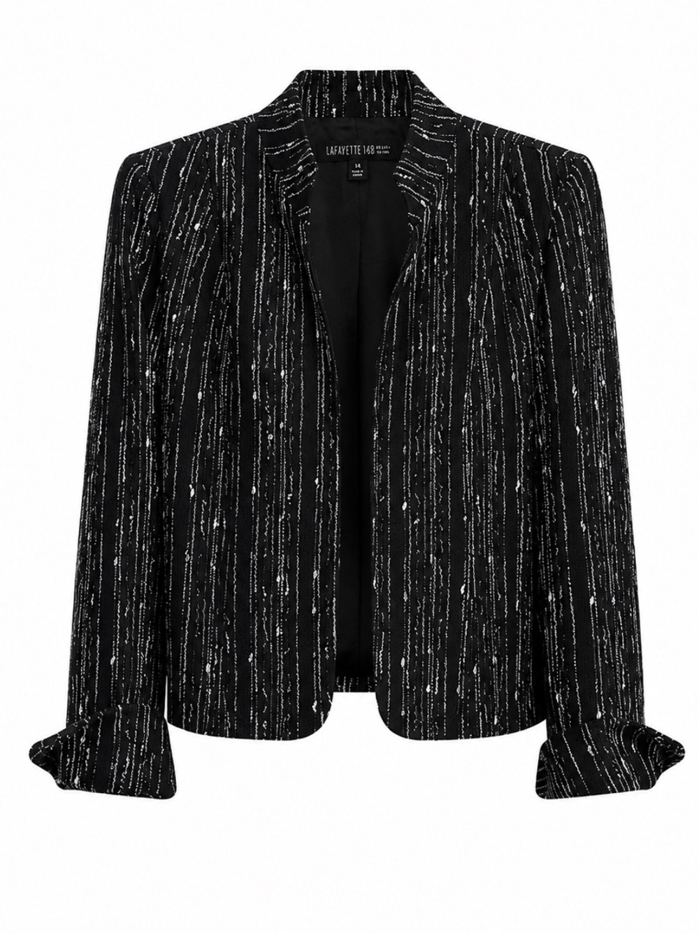 Lafayette 148 New York Wool Blend Tweed Cropped Jacket Size 4 EUC!